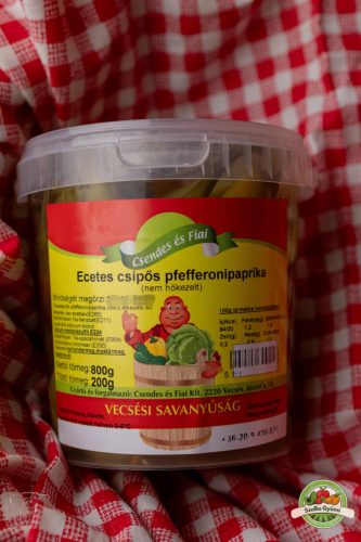 Ecetes csípős pfefferonipaprika, 800g 